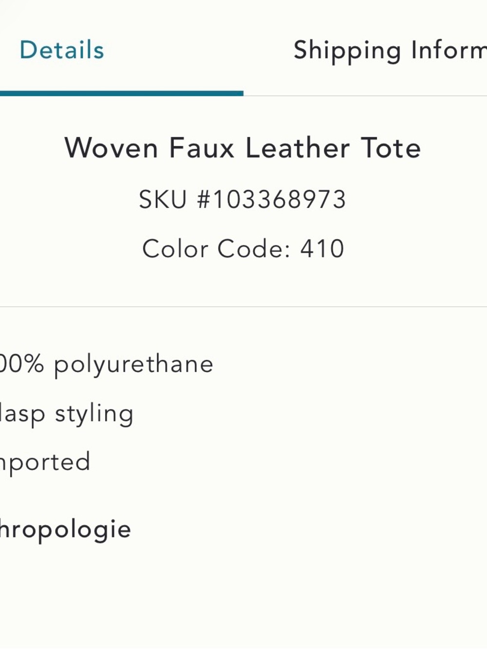 Woven Faux Leather Tote Bag in Light Blue - Picture 7 of 8